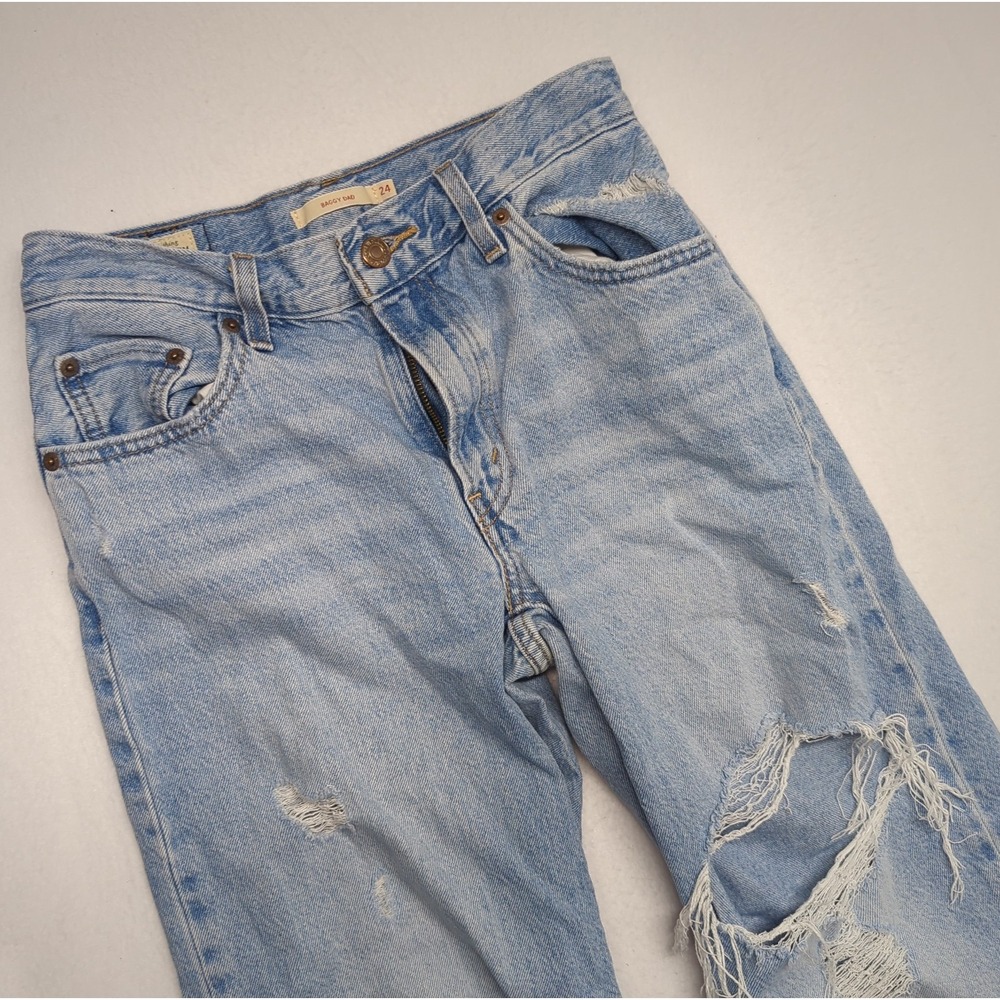 Levi's Premium Baggy Dad Light Wash Denim Jeans Size 24x30